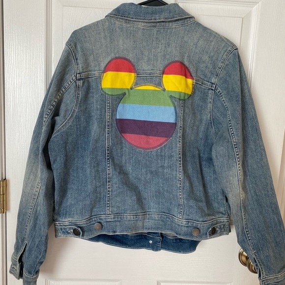 Torrid Disney Rainbow Mickey Mouse Jean Jacket Size 1 (14/16) - Picture 7 of 9